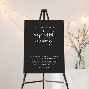 PRIYA Modern Black Unplugged Ceremony Wedding Sign