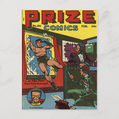 PRIZE COMICS Cool Vintage Comic Book Cover Art Postcard