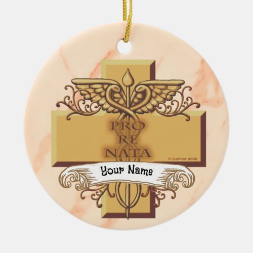 PRN Caduceus nurse Ceramic Ornament