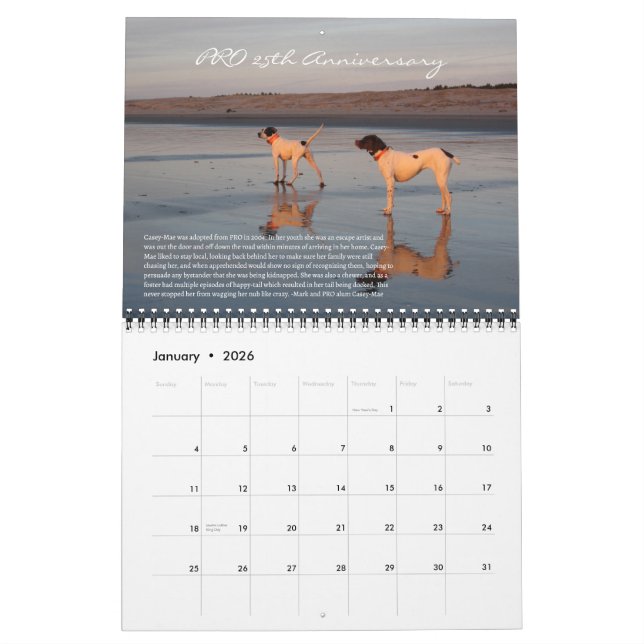 PRO 2025 25th Anniversary Calendar (Jan 2026)