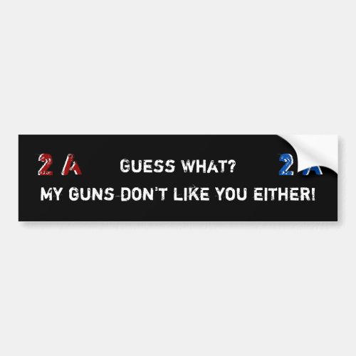 Pro 2nd Amendment My Guns Dont Like You Either 2A Bumper Sticker