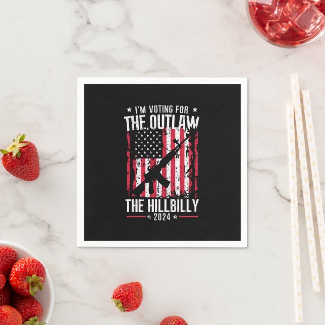 Pro 45 I'm Voting for The Outlaw And The Hillbilly Napkins (Insitu)