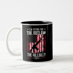 Pro 45 I'm Voting for The Outlaw And The Hillbilly Two-Tone Coffee Mug
