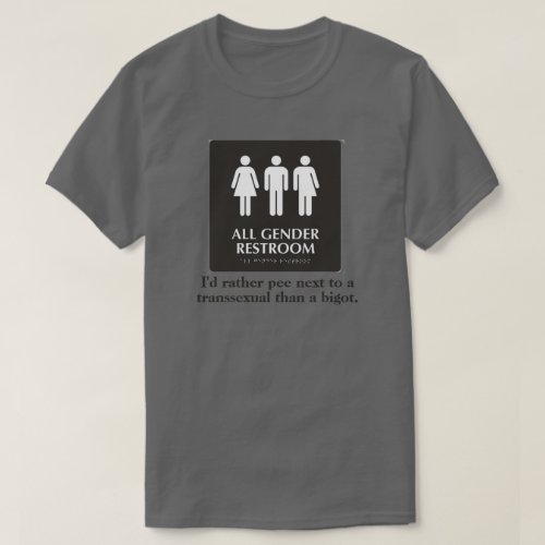 Pro All Gender Restroom Funny Statement LGBTQ T_Shirt