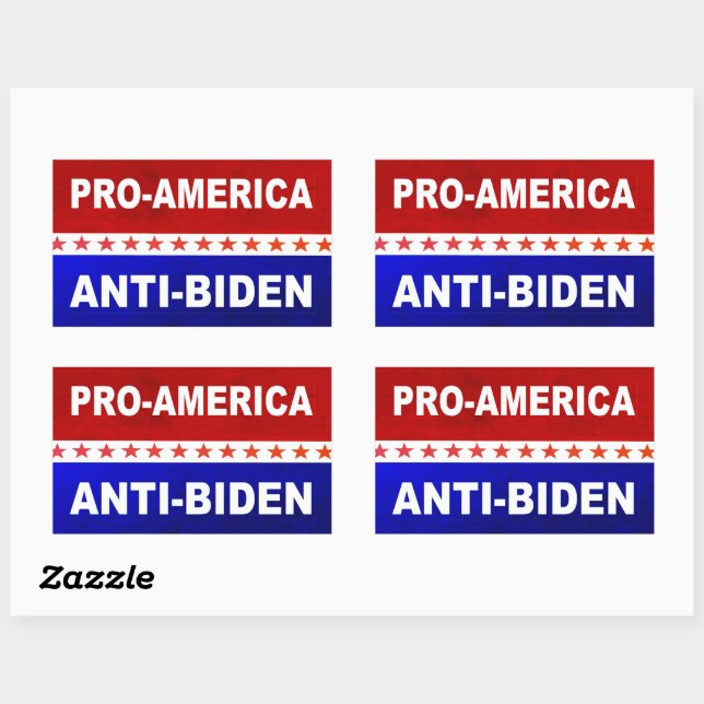 Pro-America Anti-Biden red, white and blue Rectangular Sticker (Sheet)