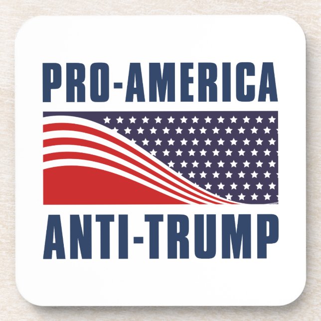 Pro- America Anti Trump Beverage Coaster (Front)