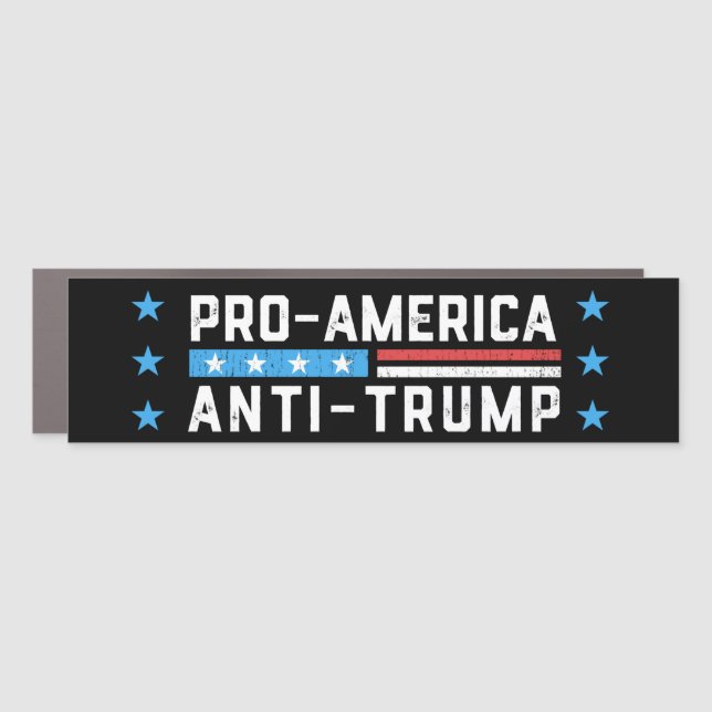 Pro-America Anti-Trump Bumper Car Magnet (Front)