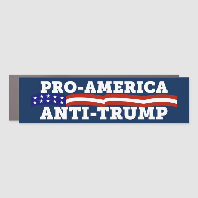 Pro-America Anti-Trump Bumper Car Magnet (Front)