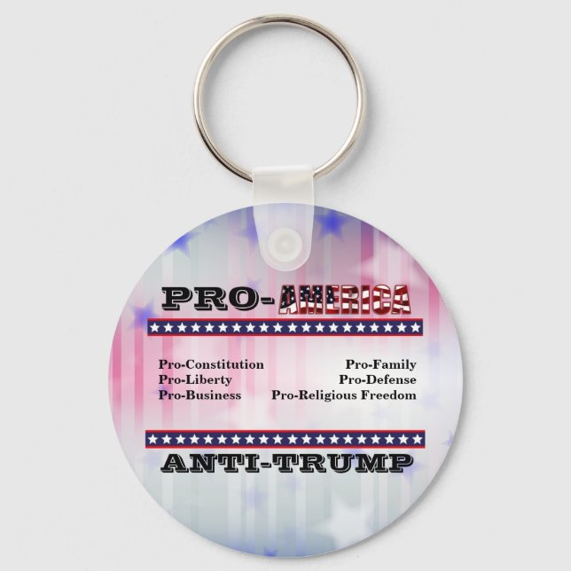 PRO-AMERICA  ANTI-TRUMP KEYCHAIN (Front)