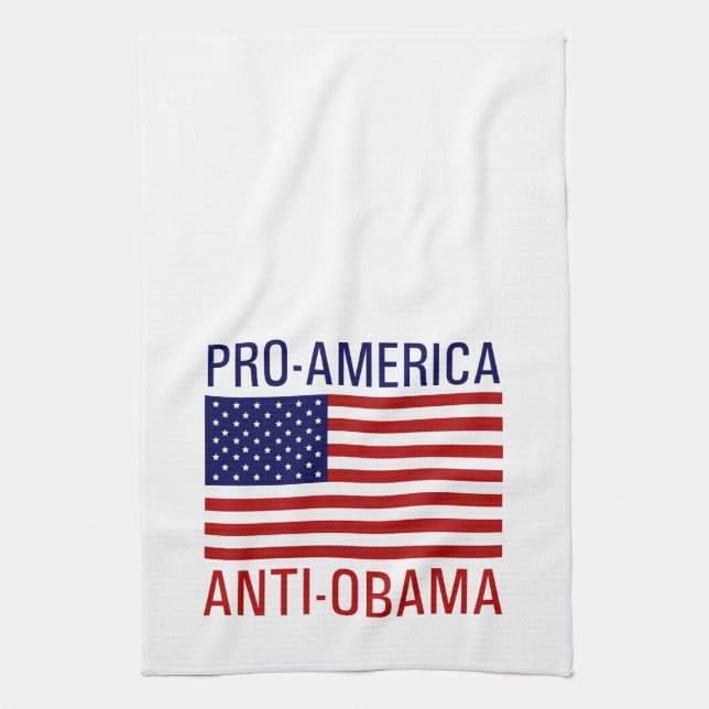 PRO-AMERICAN ANTI-OBAMA KITCHEN TOWEL (Vertical)