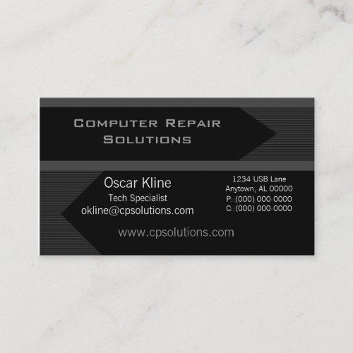 Pro Arrows Business Card Black and Gray Business Card