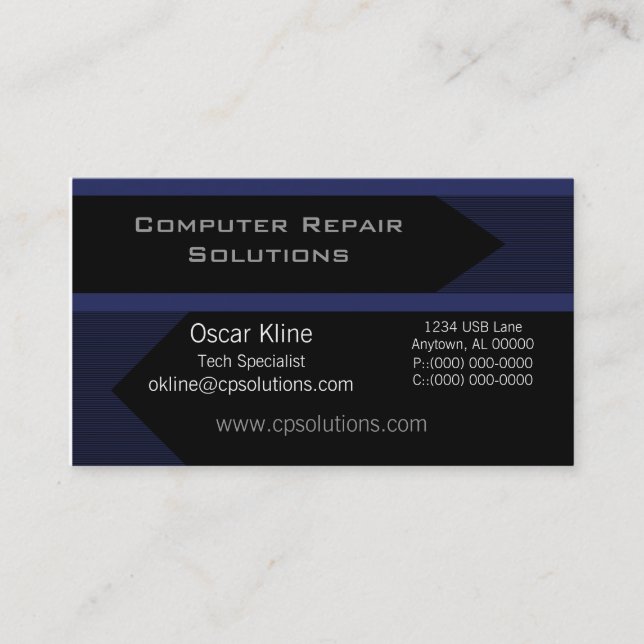 Pro Arrows Business Card, Royal Blue Card (Front)