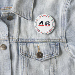 Pro Biden Number 46 Flag Pattern Button