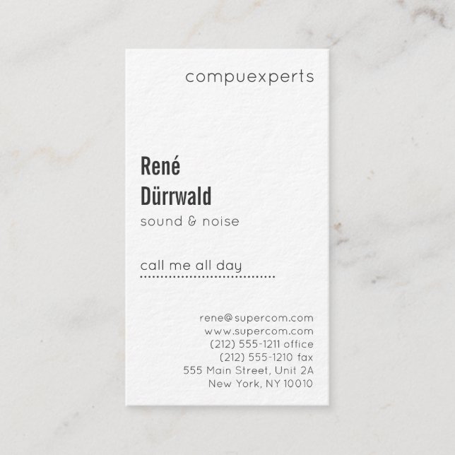 Pro Black and White with Black Core Business Card (Front)