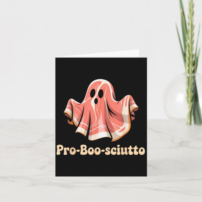 Pro Boo Sciutto Funny Italian Halloween Ghost Pros Card (Front)