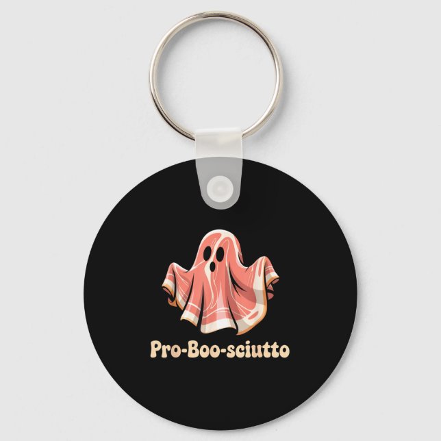 Pro Boo Sciutto Funny Italian Halloween Ghost Pros Keychain (Front)
