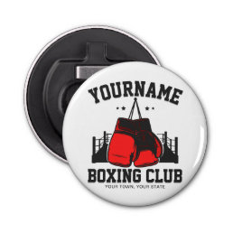Pro Boxer ADD NAME Red Gloves Boxing Ring Training Bottle Opener