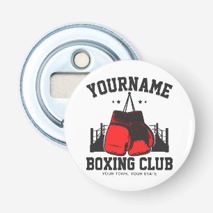 Pro Boxer ADD NAME Red Gloves Boxing Ring Training Bottle Opener