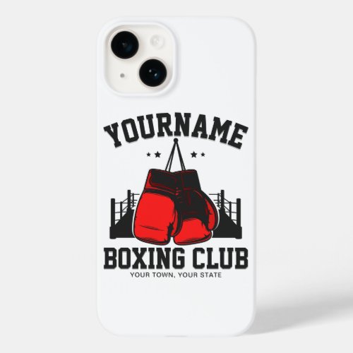Pro Boxer ADD NAME Red Gloves Boxing Ring Training Case_Mate iPhone 14 Case
