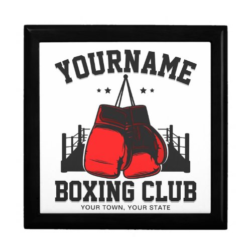 Pro Boxer ADD NAME Red Gloves Boxing Ring Training Gift Box