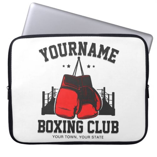 Pro Boxer ADD NAME Red Gloves Boxing Ring Training Laptop Sleeve