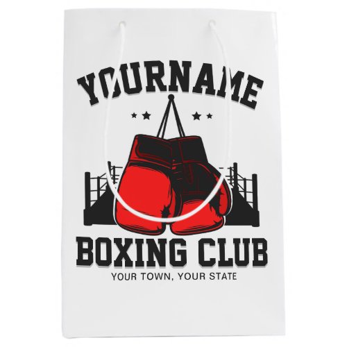 Pro Boxer ADD NAME Red Gloves Boxing Ring Training Medium Gift Bag