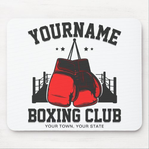 Pro Boxer ADD NAME Red Gloves Boxing Ring Training Mouse Pad