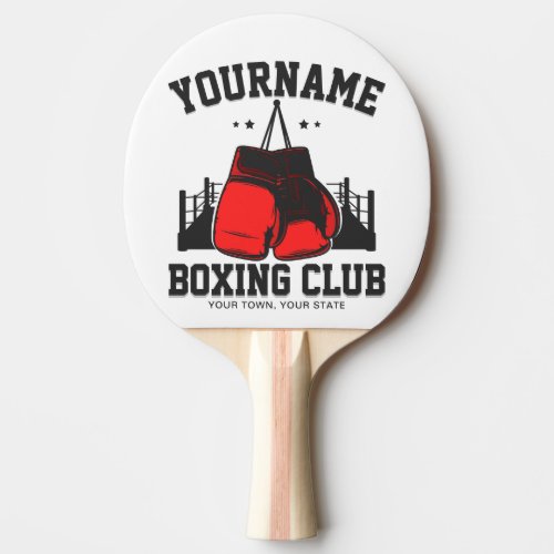 Pro Boxer ADD NAME Red Gloves Boxing Ring Training Ping Pong Paddle