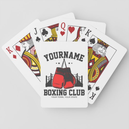 Pro Boxer ADD NAME Red Gloves Boxing Ring Training Playing Cards