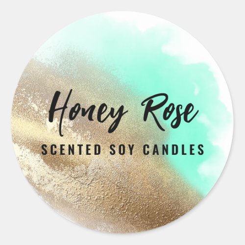 Pro Branding Gold And Turquoise Candle Labels