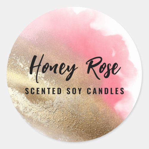 Pro Branding Gold Foil And Pink Candle Labels