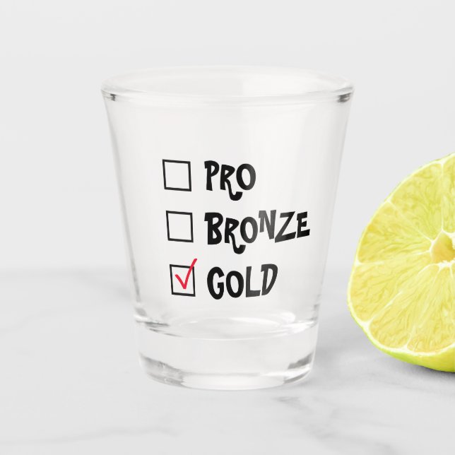 Pro Bronze Gold Shot Glass (Front)
