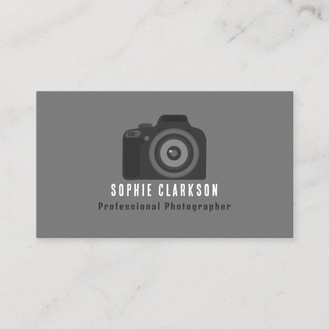 Pro Camera Icon, Photographer, Photography Business Card (Front)