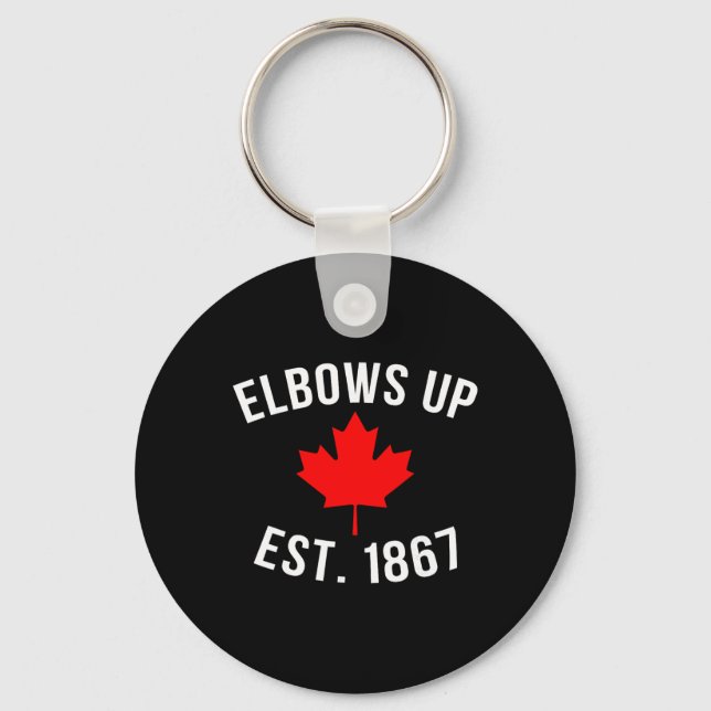 Pro Canada Elbows Up Established 1867  Keychain (Front)