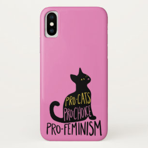 Pro-cats pro-choice pro-feminism black cat iPhone x case