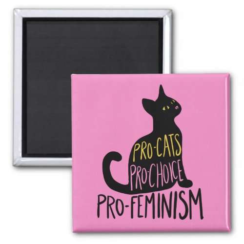 Pro_cats pro_choice pro_feminism black cat magnet