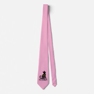 Pro-cats pro-choice pro-feminism black cat neck tie