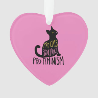 Pro-cats pro-choice pro-feminism black cat ornament