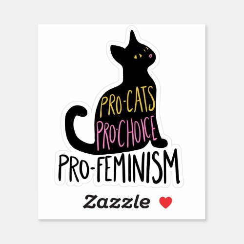 Pro_cats pro_choice pro_feminism black cat sticker