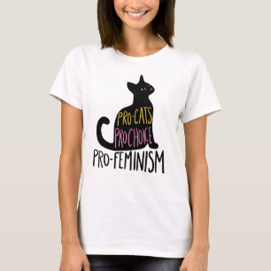 Pro-cats pro-choice pro-feminism black cat T-Shirt