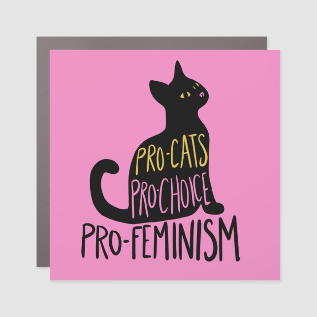 Pro-cats Pro-choice pro-feminism Car Magnet (Front)