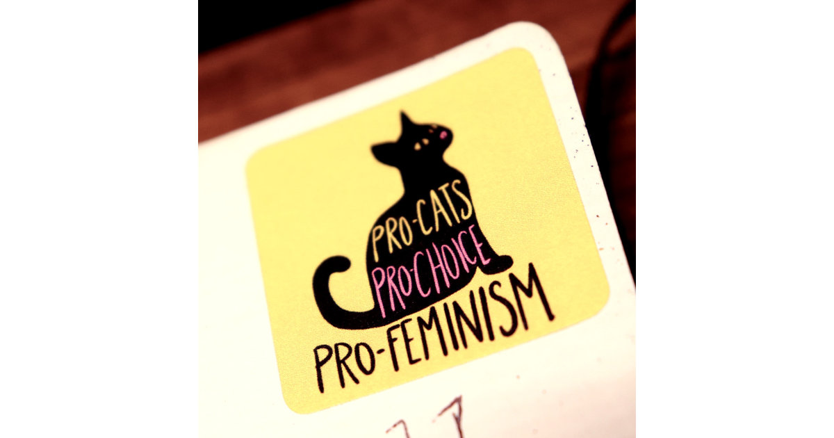 Pro-cats Pro-choice pro-feminism Square Sticker | Zazzle