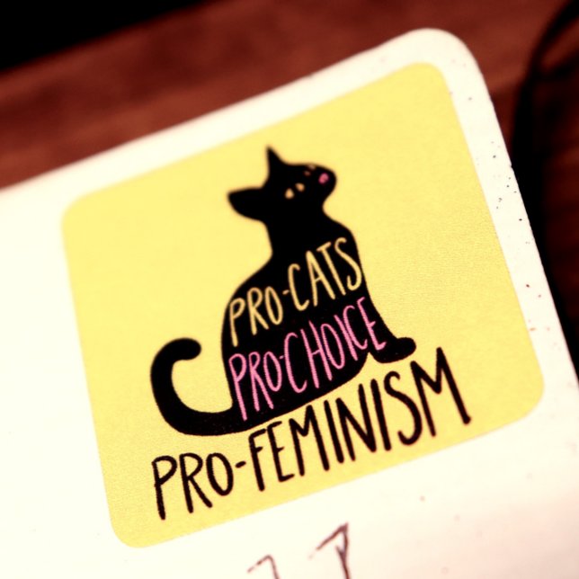 Pro-cats Pro-choice pro-feminism Square Sticker (Creator Uploaded)