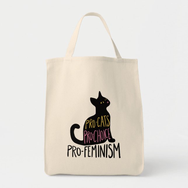 Pro-cats Pro-choice pro-feminism Tote Bag (Front)