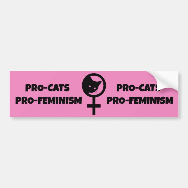 Pro Cats Pro Feminism Bumper Sticker (Front)