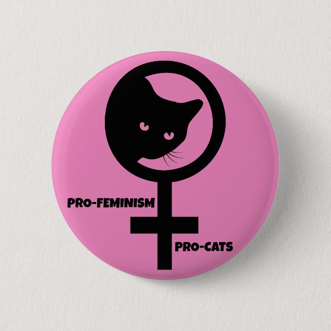 Pro Cats Pro Feminism Button (Front)