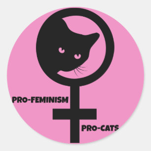 Pro Cats Pro Feminism Classic Round Sticker