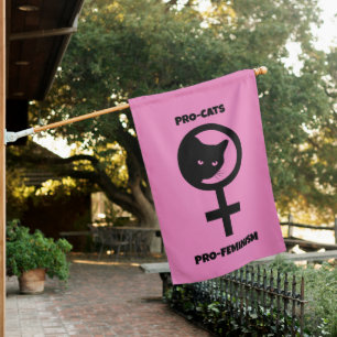 Pro Cats Pro Feminism House Flag