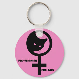 Pro Cats Pro Feminism Keychain