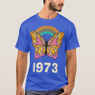 Pro Choice 1973 Womens Rights Orange Pink Butterfl T-Shirt